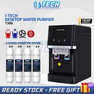 I-TECH Hot & Cold Tabletop Water Dispenser T300 - Compressor Cooling - 4 Stages Antibacterial Filter