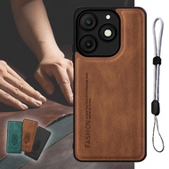 Soft Luxurious Leather Case For Itel A50/A667L with Adjustable Phone Rope