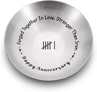 6th Year Anniversary Day Gifts for Boyfriend Girlfriend 6 Year Iron Anniversary Steel Gifts Ring Hol