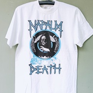 Street Trendy Napalm Death Tour Theme Short Sleeve 80s Studio Album Art Print Black Loose Round Neck