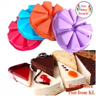 Balloon Borong 8 Cavity Cake Portion Pizza Slices Pan Divided Tray 3d Silicone Cake Mold Mould