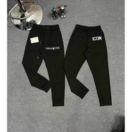 JOGGER Elastic Pants Embroidered I-Con, D2, with zipper