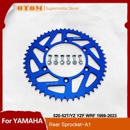 Motorcycle Accessories Rear Sprocket 520 52T Chainwheel 7075 Aluminum For YAMAHA YZ125 YZ250 YZ250F 