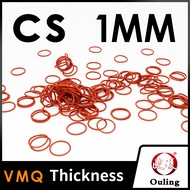 Ouling CS1mm Red VMQ silicone Rubber silicon O-Ring washer Sealing Ring