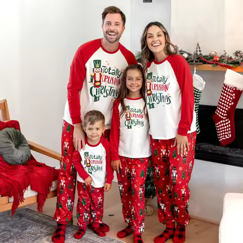 PatPat Christmas Matching Family Pajamas Set Nutcracker Print PJS