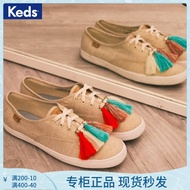 Limited edition! Keds flash canvas shoes fringed white shoes ethnic style national trend characteristics flat-bottom lac hot sale