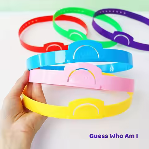 6-Color Adjustable Card Insert Headband 'Guess Who Am I' Game, Adjustable Headband, Suitable for Cla