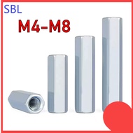 [SS-HX] Galvanized Hexagonal Extension Nut Column Screw Joint Nut M4/M5/M6/M8