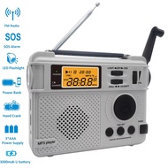 FM Radio Outdoor Hand Crank Emergency Radios Receiver 3000mAh Bluetooth Speaker Flashlight Support S