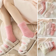 Socks Women's Mid-tube Autumn Winter Thickened Love Fleece Embroidered Sleeping Winter S4z7