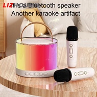 LIZHOUMIL Wireless Speaker Portable Microphone Karaoke Machine LED Speaker With Carrying Handle For Home Kitchen Outdoor Travelling
