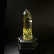 純淨高等級 黃水晶柱 雙尖 黃水晶柱 稀有品相帶原礦皮 水晶柱