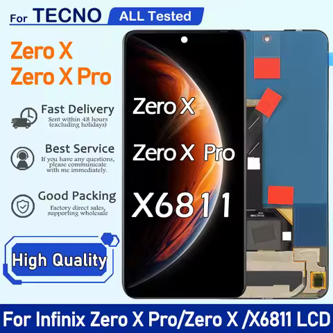 6.67'' TFT/OLED LCD For Infinix Zero X Pro ZeroX Pro X6810 X6811 X6811B LCD Display Touch Screen Dig