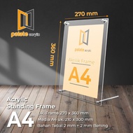Acrylic Standing Frame A4 / Acrylic Frame / Frame / Table Display