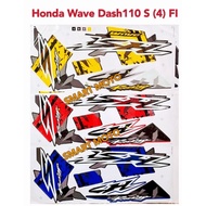 Honda Wave Dash110 S (4) FI Sticker Body Stripe Yellow/Red/Blue