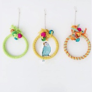 Bird Cage Hanging Toy Rings Parrot Swing Toy Stand Frame Budgie Hanging Hammock Colorful