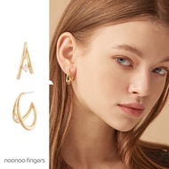 gold beam earring 925 silverpost hoop earring