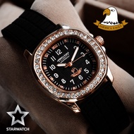 GRAND EAGLE นาฬิกาข้อมือผู้หญิง สายสแตนเลส รุ่น AE8014L – สายซิลิโคนดำ/พิ้งโกล/ดำ