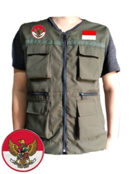Rompi lapangan bordir GARUDA INDONESIA keren/Rompi wartawan pria logo bordir
