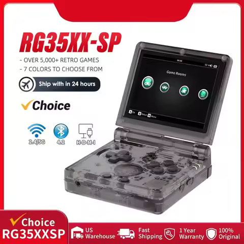 RG35XXSP Flip Game Console Black 3.5'' IPS Screen Mini HDMI Output WiFi Bluetooth 4.2 E-book Linux V