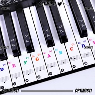 OPTIMISTI8E Piano Keyboard Stickers, Transparent 88/61/54/49 Key Piano Spectrum Sticker Symbol,  Rem