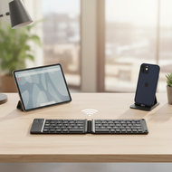 B033 Mini Bluetooth Keyboard with Touchpad, Foldable Wireless Portable for Windows, Android, iOS, Hu