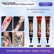 WINTESTAY Henna Tattoo Cream, Semi-permanent Temporary Henna Paste Cone, Henna Cream Black Brown Eas