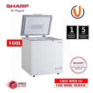 【DELIVER BY OWN LORRY】SHARP 160L Chest Freezer 2-in-1 Dual Function Freezer Fridge With Lock &amp; LED