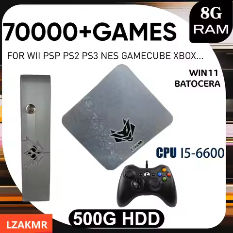 Dual System AK1 Pro Retro Game Console 70000+ Games 500GB 8GB RAM Intel i5-6600 for PS2 PS3 Wii NGC 