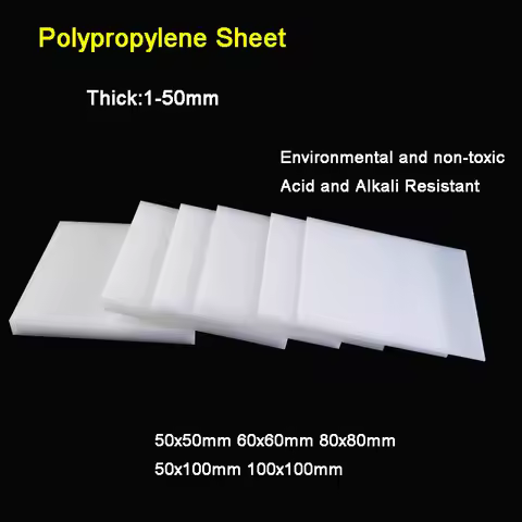 1-4pcs Thick 1-50mm White Polypropylene Sheet PP Plate Plastic Board Hard Board Size 50x50mm 60x60 8
