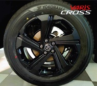 Toyota yaris cross สติ๊กเกอร์ตกแต่งลายล้อแม็กรุ่น Premium Luxury หุ้มทึบ ลายเคฟล่า