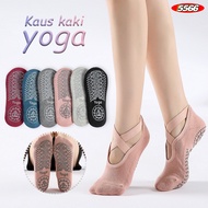5566 Ballerina Anti Slip Yoga Sock Ballet Gym Pilates Socks Anti Slip Dot Grip 5 Fingers Closed Full