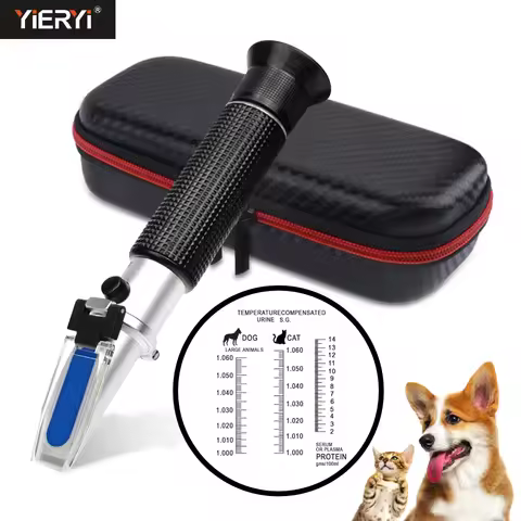 Animal Pet Refractometer Dogs Cats Urine Specific Gravity Clinical Serum Plasma Protein Hemoglobin T