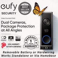 eufy Video Doorbell E340, Dual Cameras Battery Wifi Wireless, 2K Color Night Vision cctv ip cam view