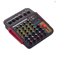 TM4 Digital 4-Channel Audio Mixer Mixing Console Built-in 48V Phantom Power with BT Function Professional Audio System for Studio Recording Broadcasting DJ Network Live