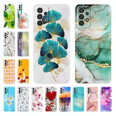 Phone Case For Samsung Galaxy A73 Case A23 A33 5G A53 Back Bumper Clear Marbel Soft Silicone Cover f