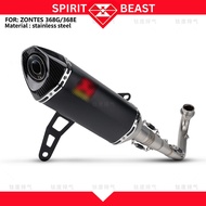 Akrapovic Zontes 368G Modified Exhaust Pipe Full System Stainless Steel Front AK Carbon Fiber 368G