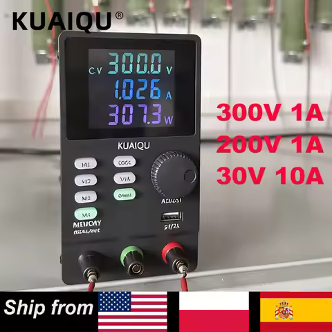 KUAIQU 300V 200V 1A Programmable Adjustable Power Supply, 30V 10A DC Power Supply For Computer Commu