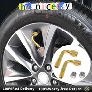 5Pcs 90 Degree Brass Air Tyre Valve Extender  Tyre Tube Bent Extension Adaptor Batang Injap Udara Ta