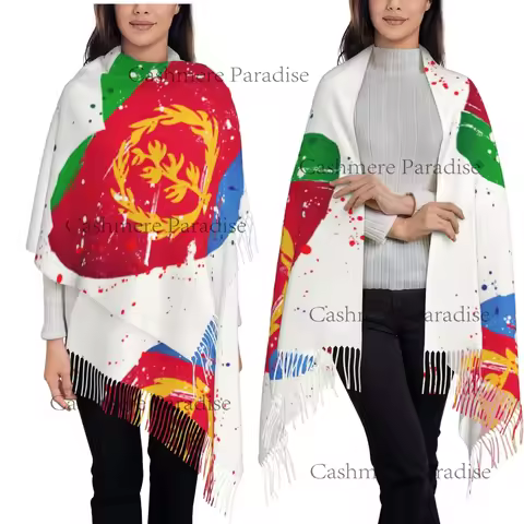 Keep Warm Scarf Autumn Eritrea Flag Holiday Eritrea Heart Eritrean Flag Women's Soft Scarf Warm