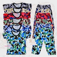 6pairs Terno Cotton Spandex 3-12mos Baby Boy Tshirt Pants B A P E