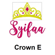 Bantal Kanak-Kanak Custom Nama Design Crown - TIDAK BERSARUNG