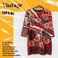 Vintage dress/abstract dress/vintage batik/many dress/korean dress/office dress/vintage tunic/tunic 