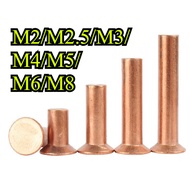Copper countersunk head rivets GB869 percussion type flat head flat cone head solid rivets Copper d 