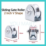 2" x 23mm V Shape auto gate roller wheel / gate bearing / sliding gate roller / roda pagar besi