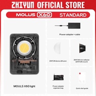 ZHIYUN X60RGB X60 60W RGB COB แฟลชวิดีโอ LED ไฟกระเป๋าเติมแสงกลางแจ้งแบบพกพาชุดไฟถ่ายภาพ