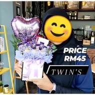 MONEY/DUIT TARIK + FOIL BALLOON WITH BOUQUET BOX