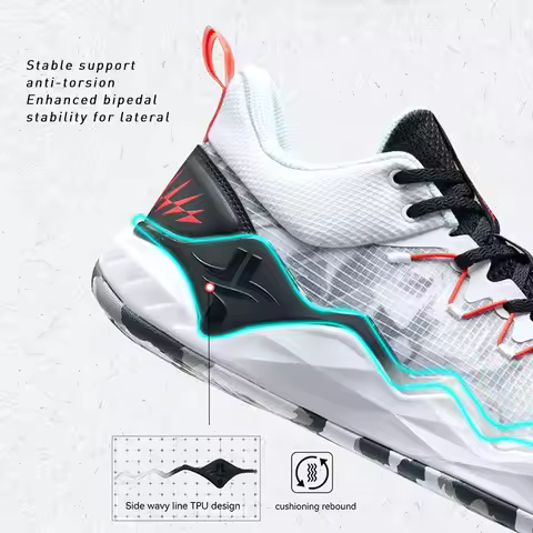 Xtep JLIN-TEAM Basketball Shoes For Men Summer Wear-Resistant Men's Sports Shoes Mid Top Support Sne