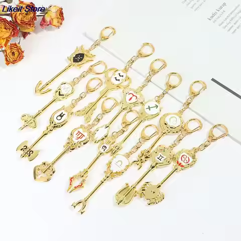 1Pc Cartoon Anime Fairy Tail Zodiac Star Summons Key Twelve Constellation Keychain Cosplay Gift Lion
