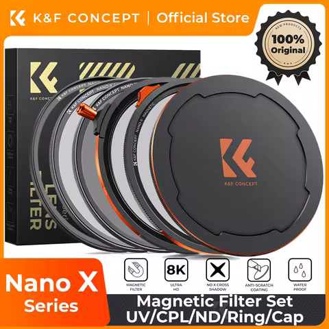 K&F CONCEPT 49-82mm Camera Magnetic Filter UV/CPL/ND/Black-Mist1/4/Ring/Cap Lenses Filter Set with 2